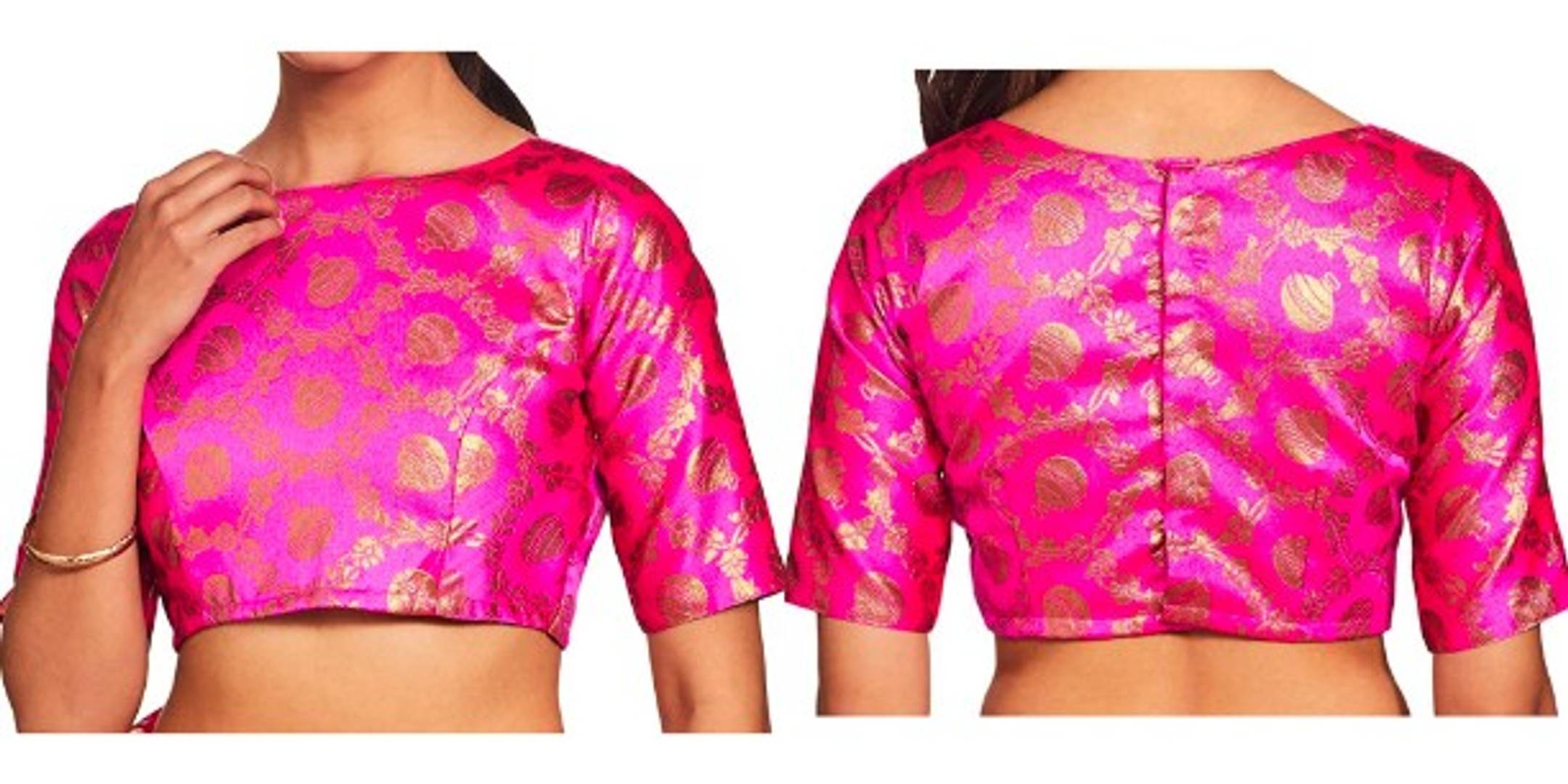 Jacquard Back /4 Sleeve Length Blouse